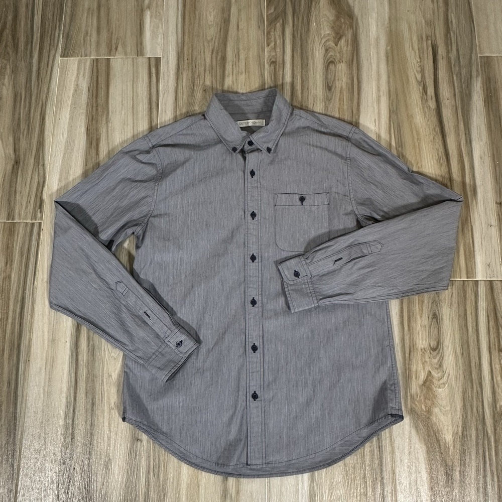 Outerknown Atlantic Poplin button down Shirt Medium Marine Blue Organic Cotton